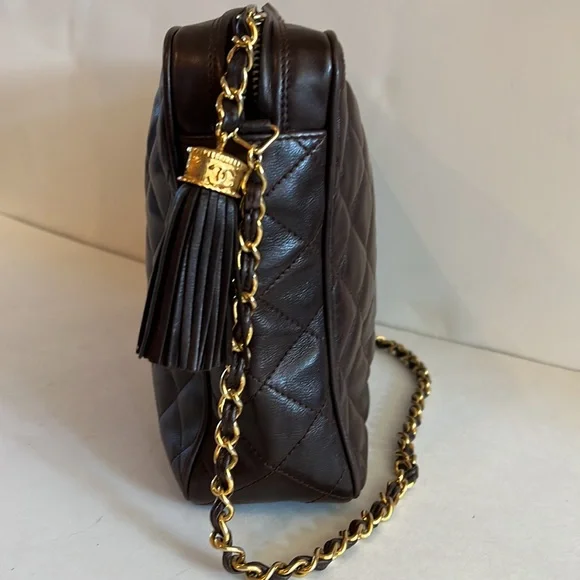 CHANEL brown lamb skin camera bag - Picture 4 of 16